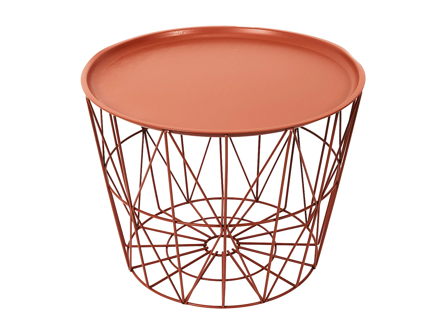 Table Filaire Metal Terracotta Diametre 50cm Orange