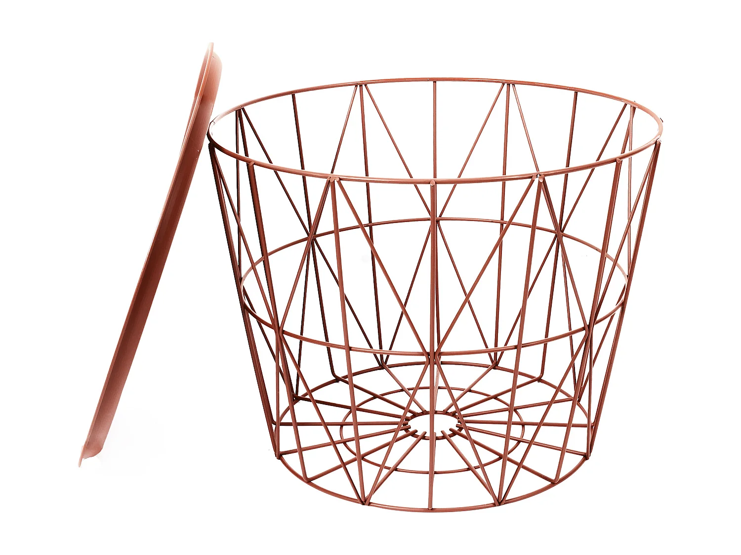 Table Filaire Metal Terracotta Diametre 50cm Orange