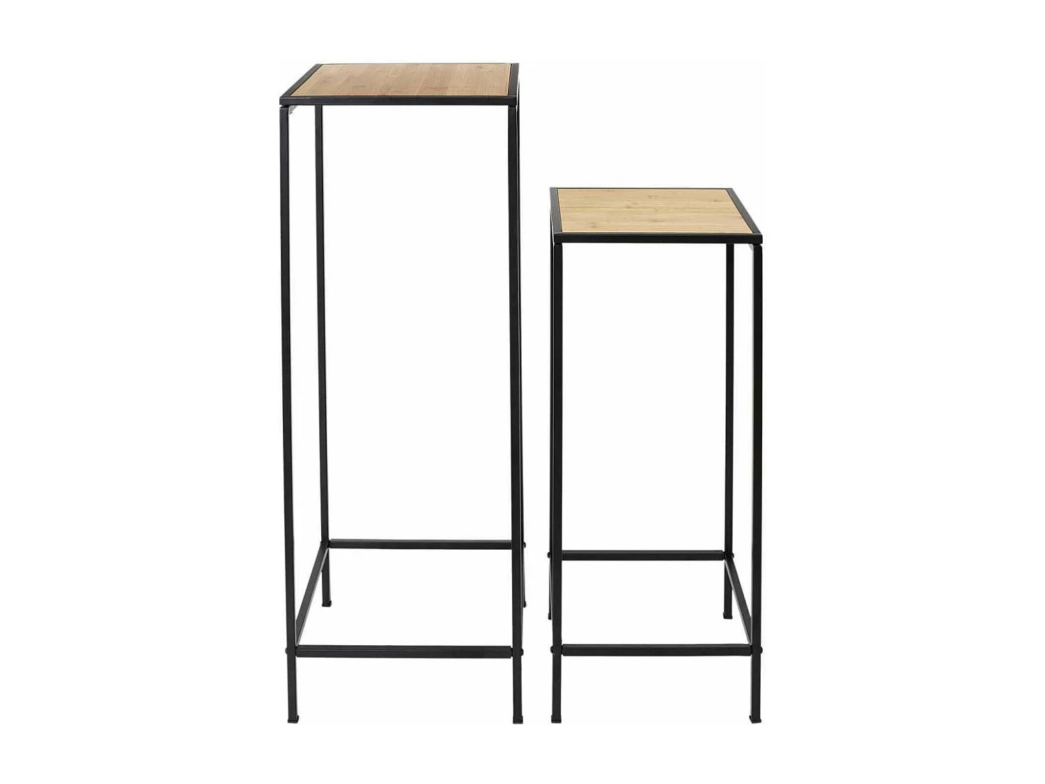 Lot de 2 Sellettes Design Bambou "Rosa" 90cm Noir