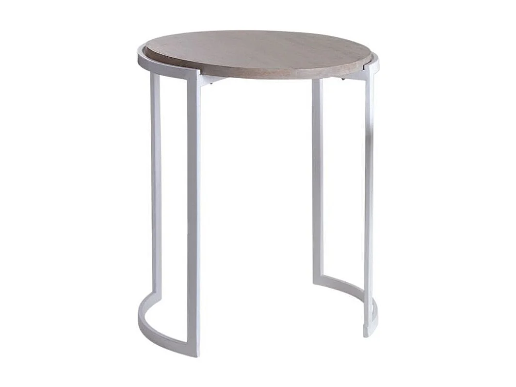 Sellettes rondes en métal et manguier (Lot de 3)