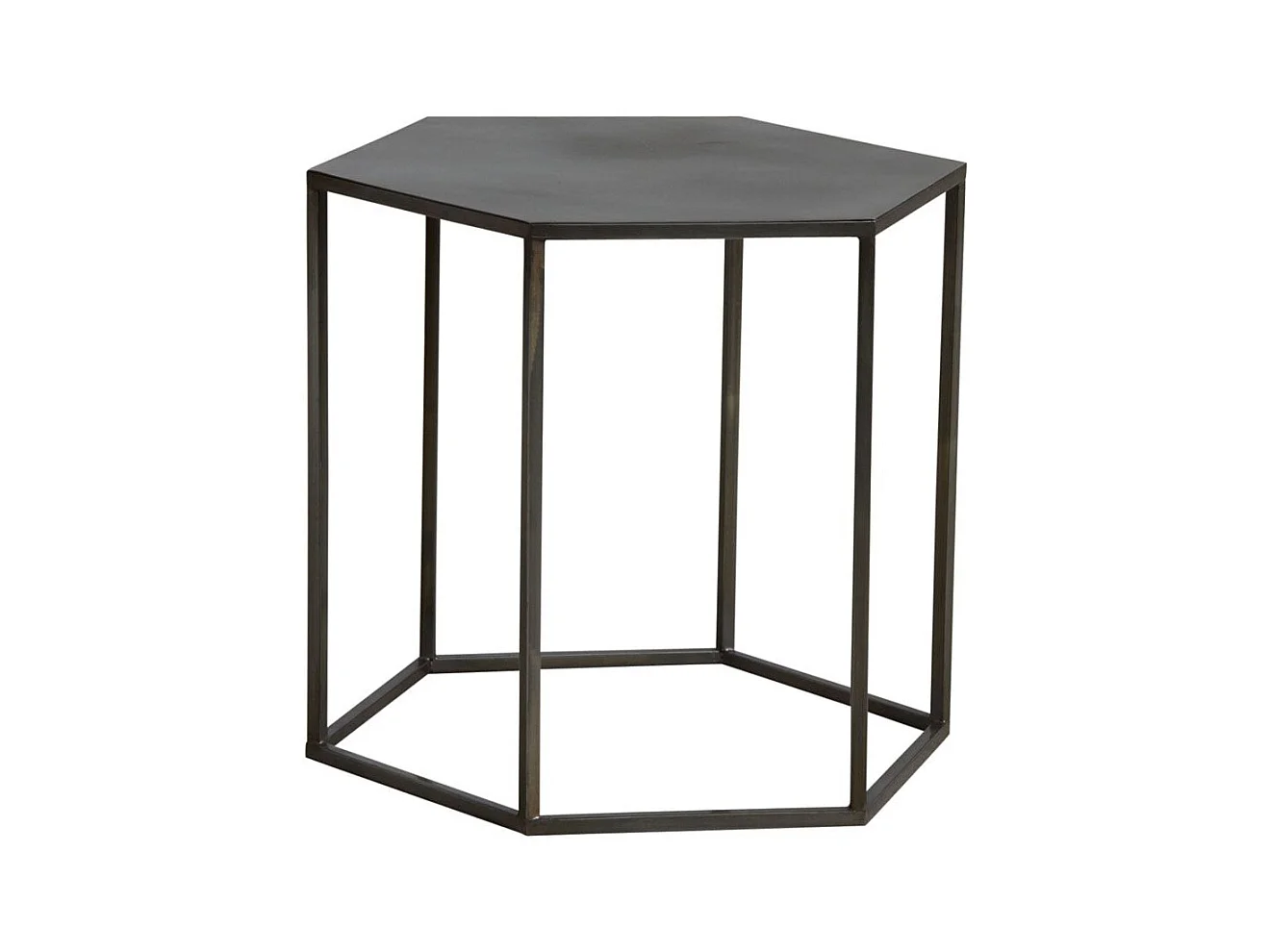 Table d'appoint hexagonale en métal