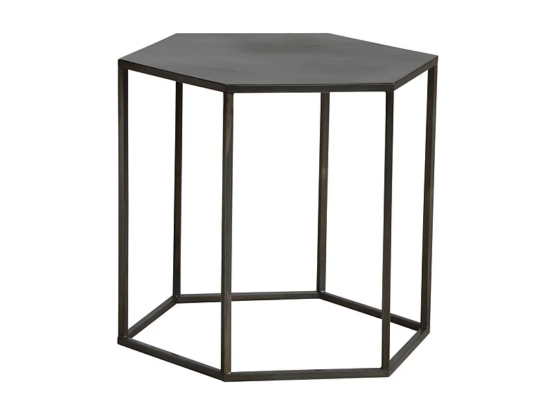 Table d'appoint hexagonale en métal