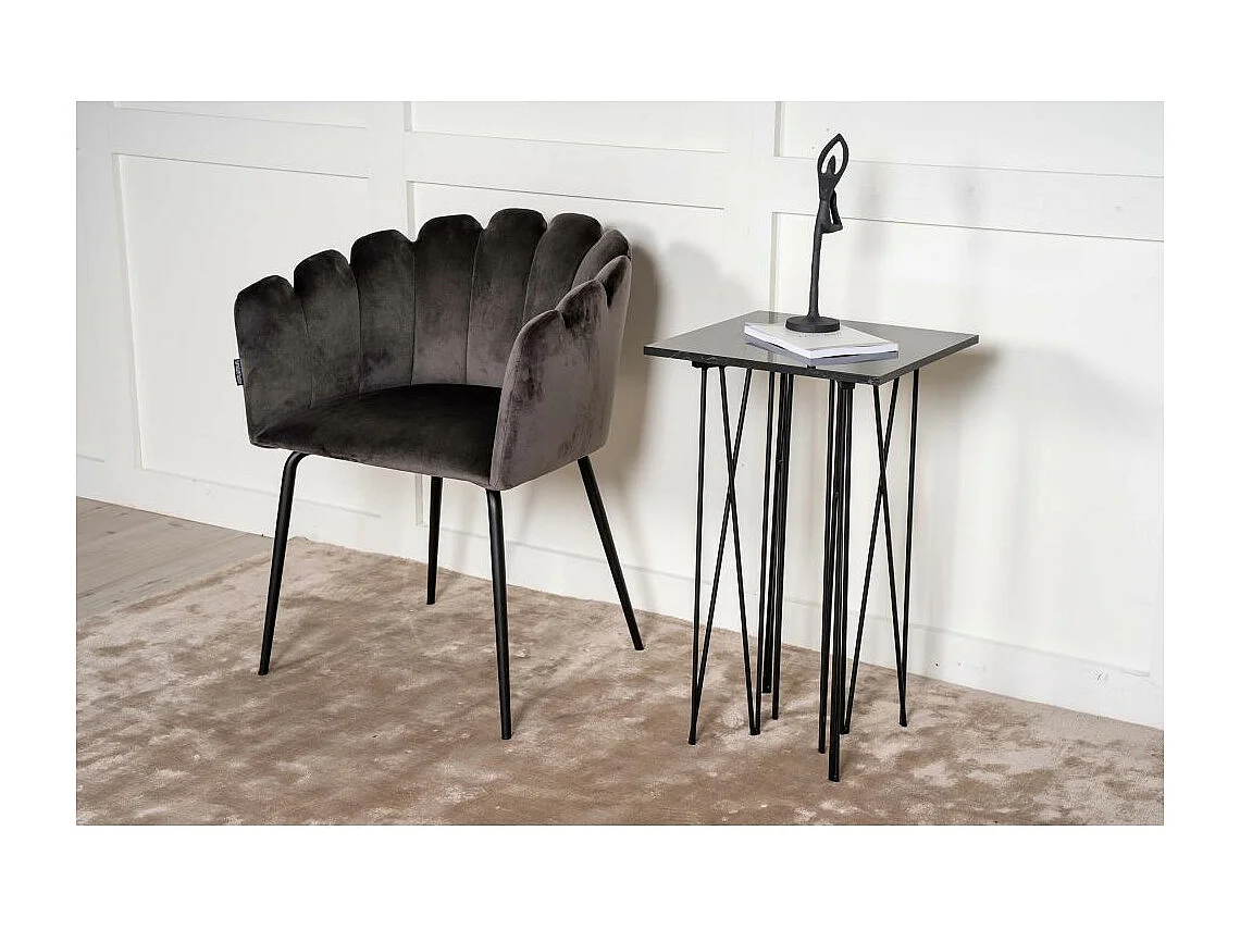 Table d'Appoint Design "Stone" 65cm Noir