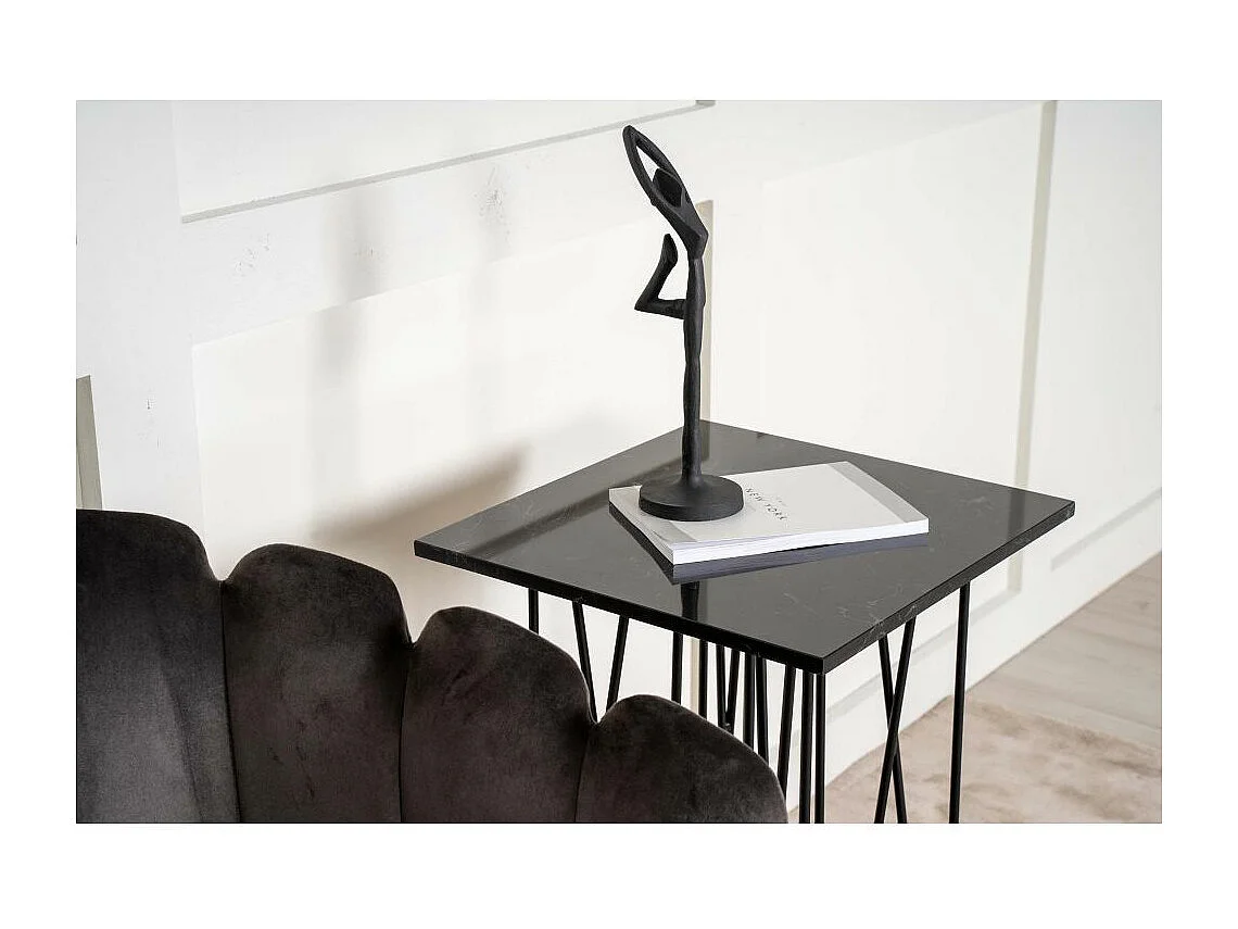 Table d'Appoint Design "Stone" 65cm Noir