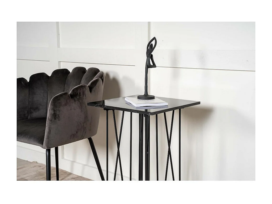 Table d'Appoint Design "Stone" 65cm Noir