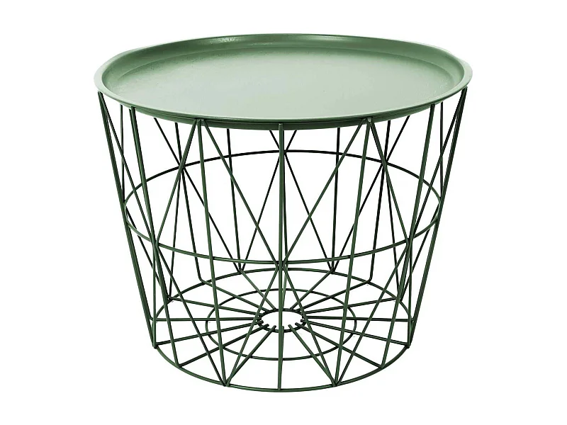 Table Filaire Metal Vert Diametre 50cm Vert