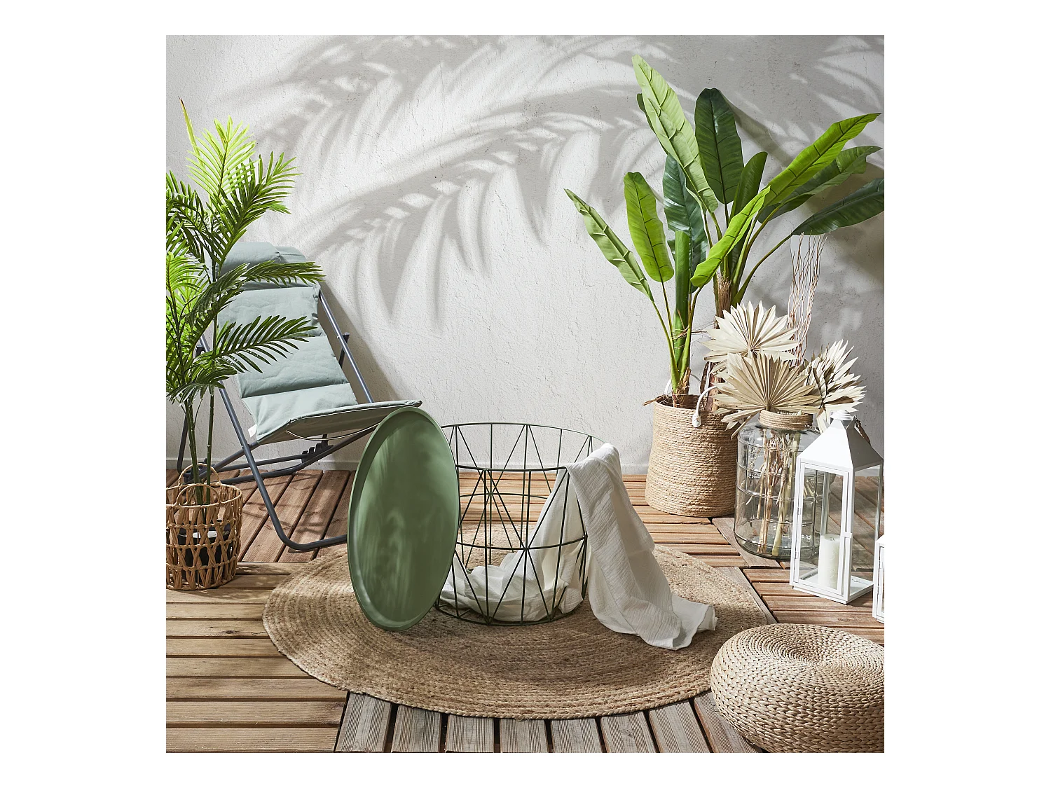 Table Filaire Metal Vert Diametre 50cm Vert