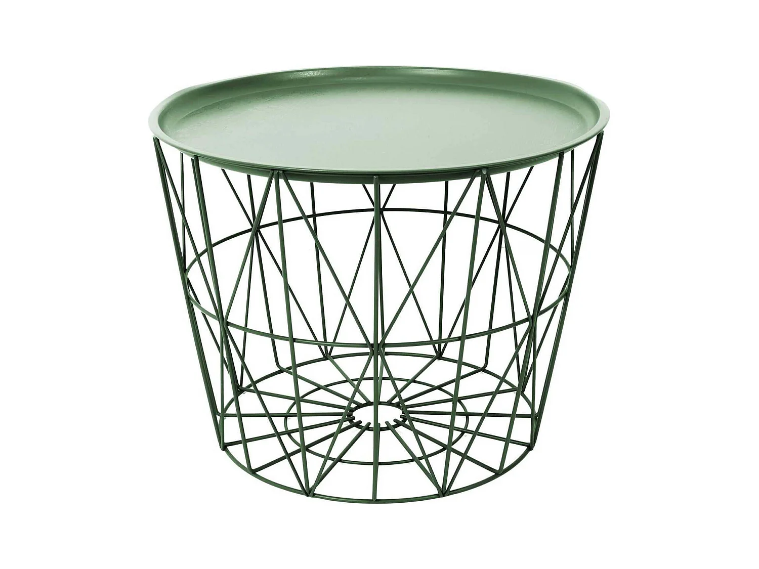 Table Filaire Metal Vert Diametre 50cm Vert