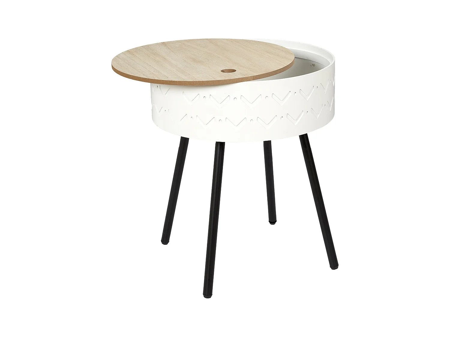 Table Coffre Eugenie Blanc Blanc, Noir, Marron