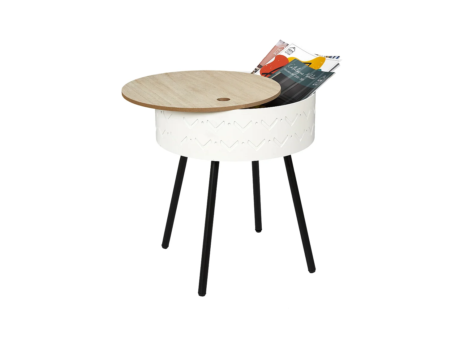 Table Coffre Eugenie Blanc Blanc, Noir, Marron