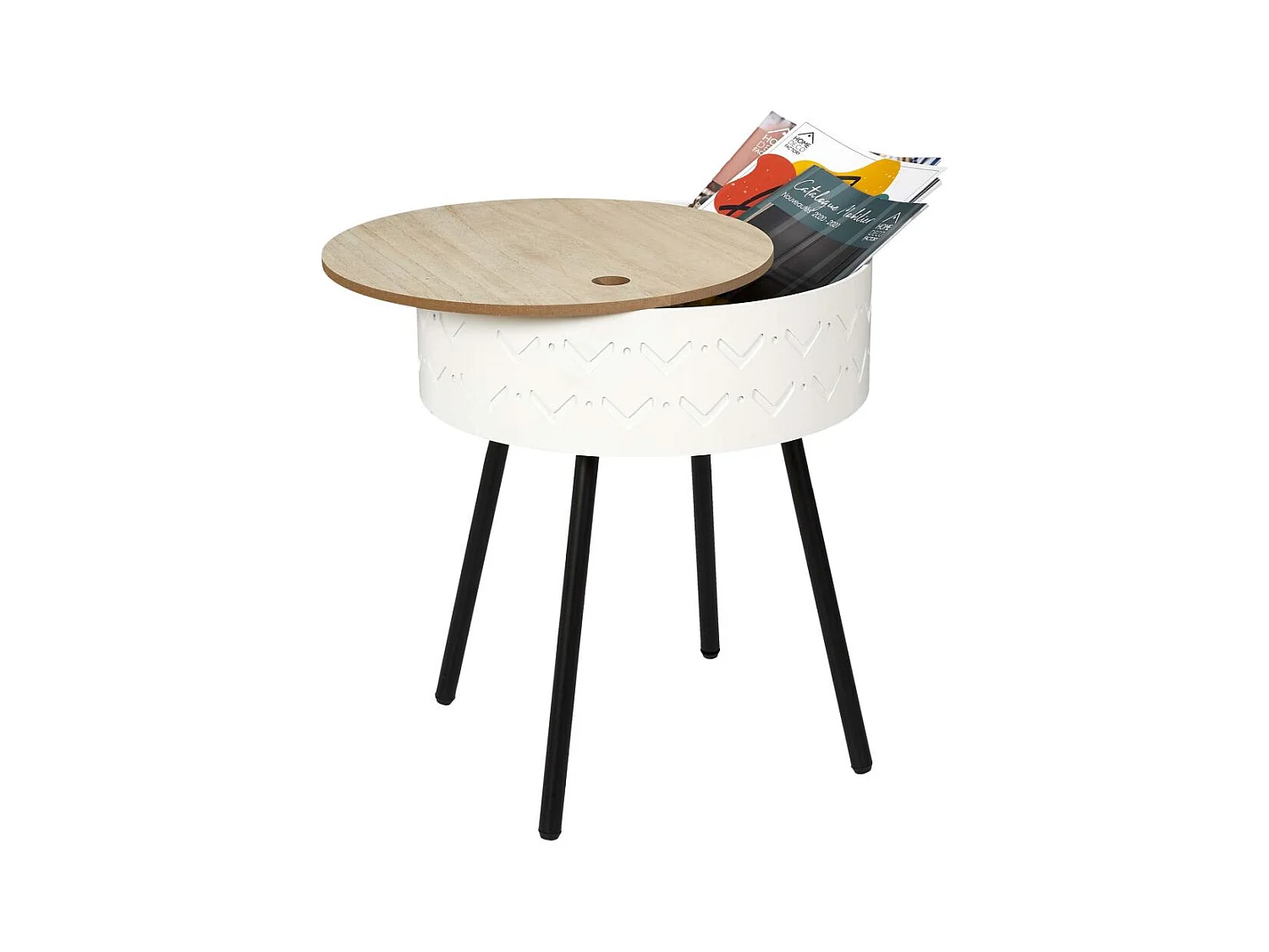 Table Coffre Eugenie Blanc Blanc, Noir, Marron