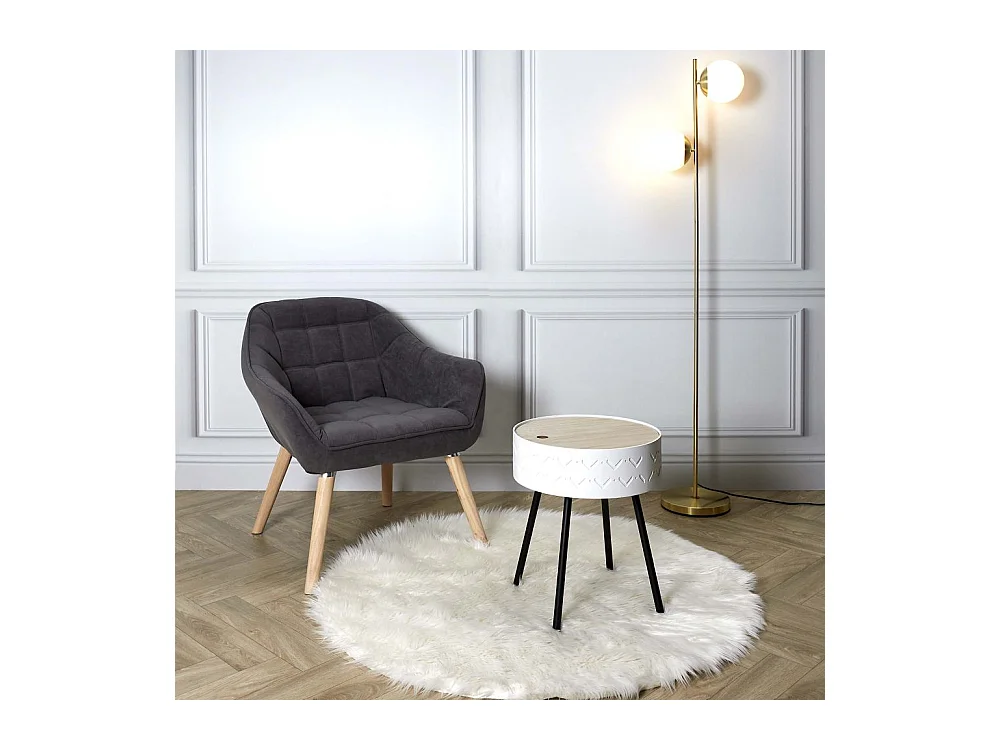 Table Coffre Eugenie Blanc Blanc, Noir, Marron