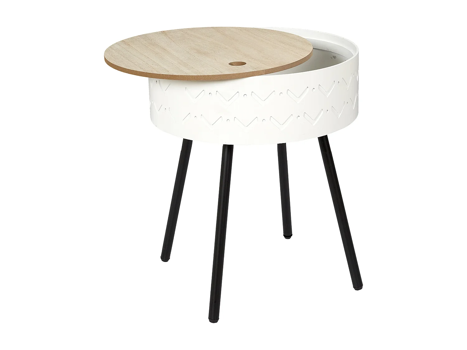 Table Coffre Eugenie Blanc Blanc, Noir, Marron