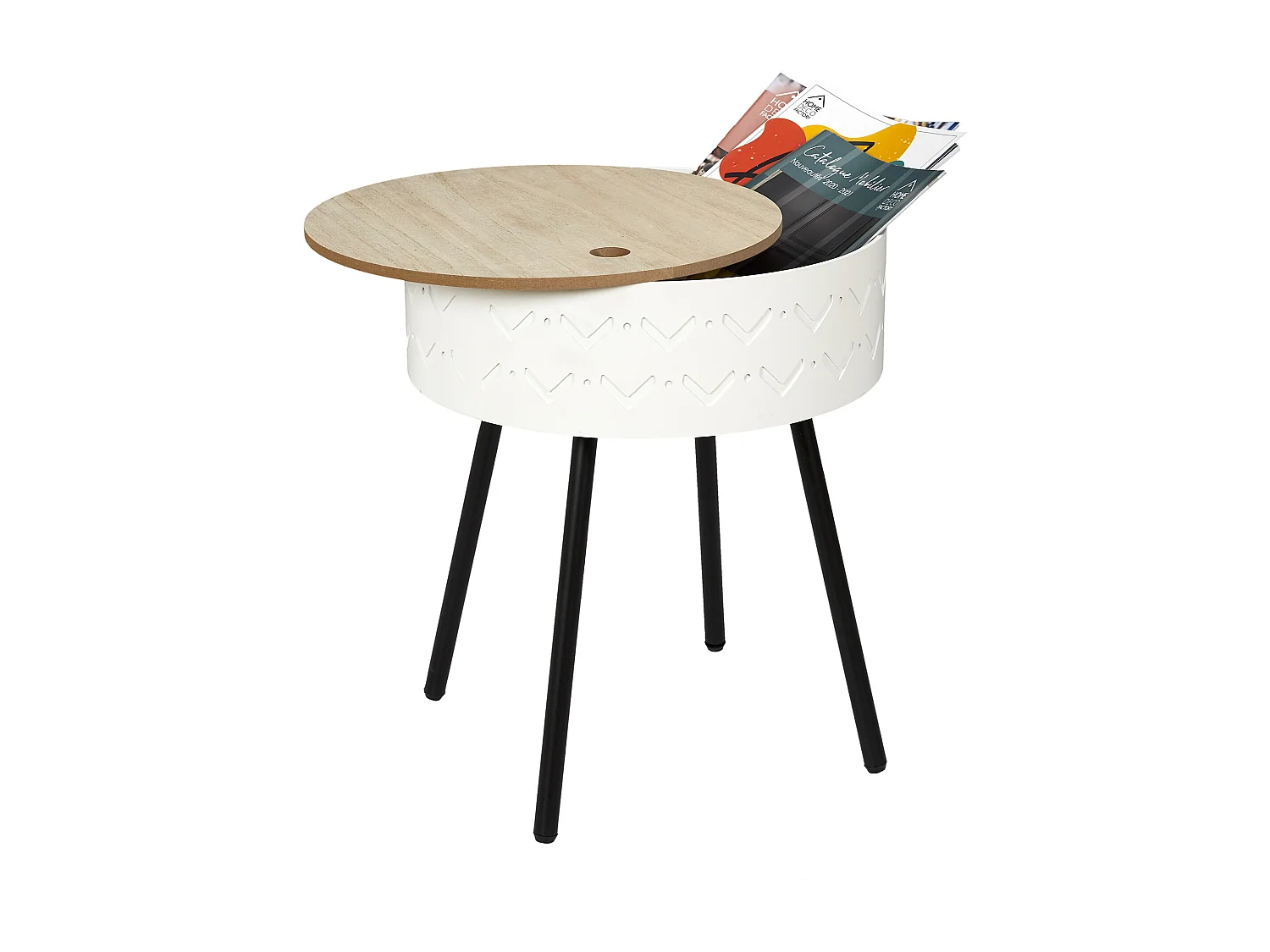 Table Coffre Eugenie Blanc Blanc, Noir, Marron