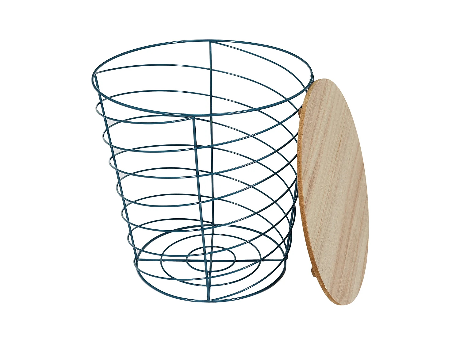 Table Filaire Bois Et Metal Cyclone Bleu Bleu, Beige