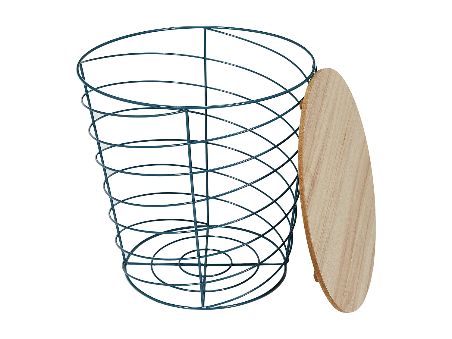 Table Filaire Bois Et Metal Cyclone Bleu Bleu, Beige