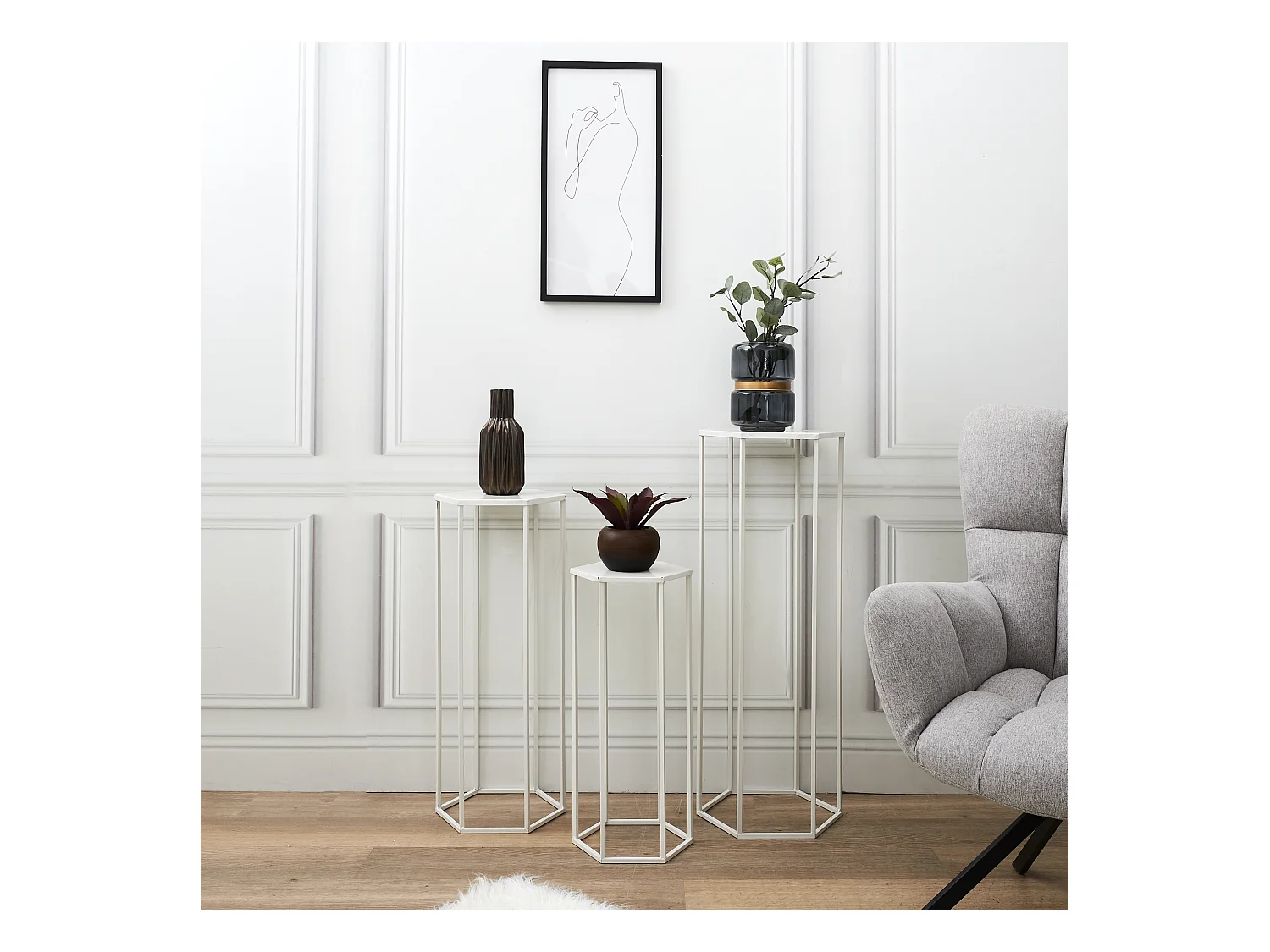 Sellette Gigogne Metal Blanc X3 Blanc