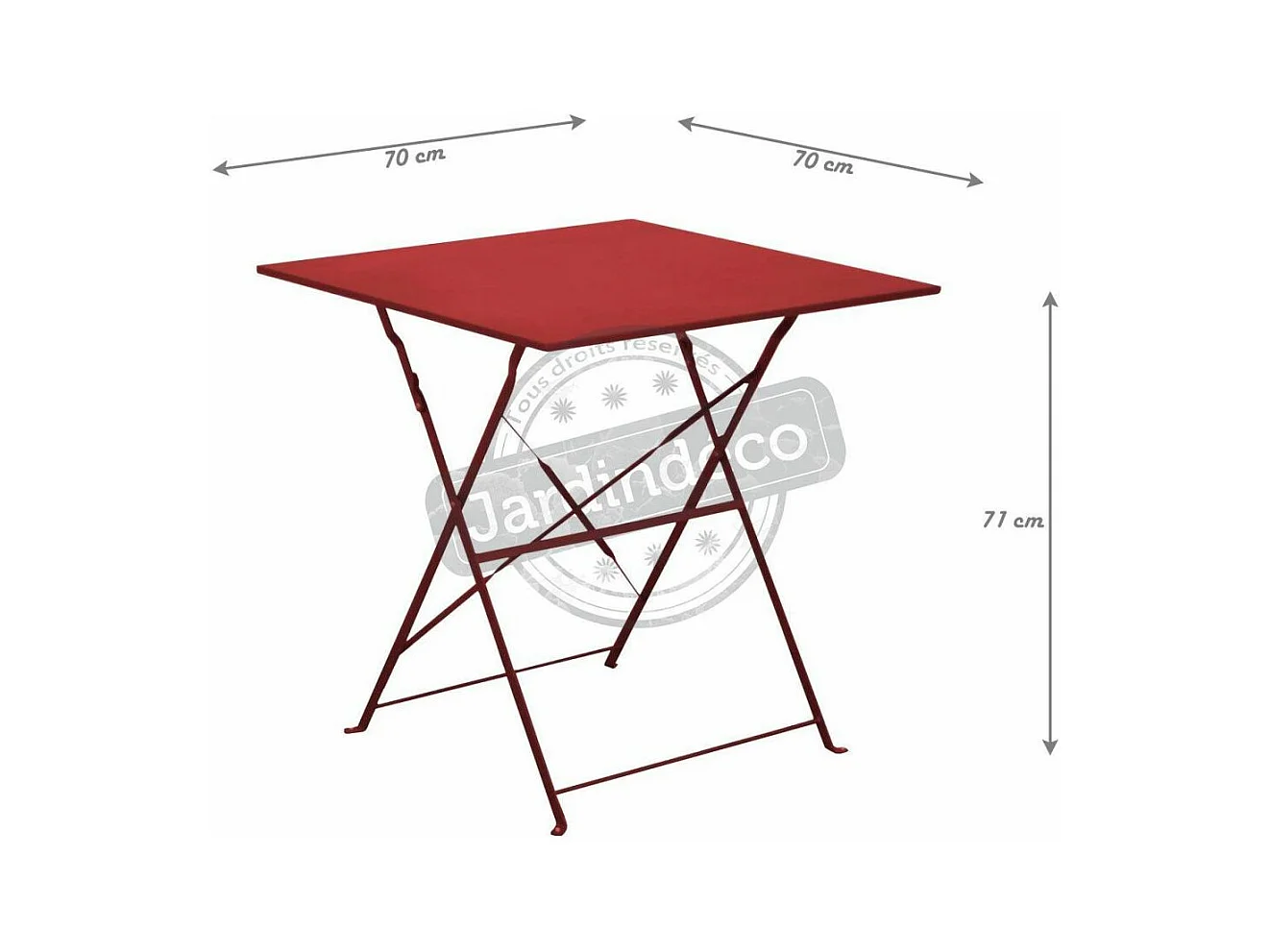 Guéridon carré en acier 70 cm Cuba