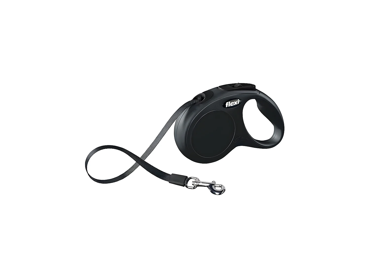 Laisse avec enrouleur noire Flexi 5m
