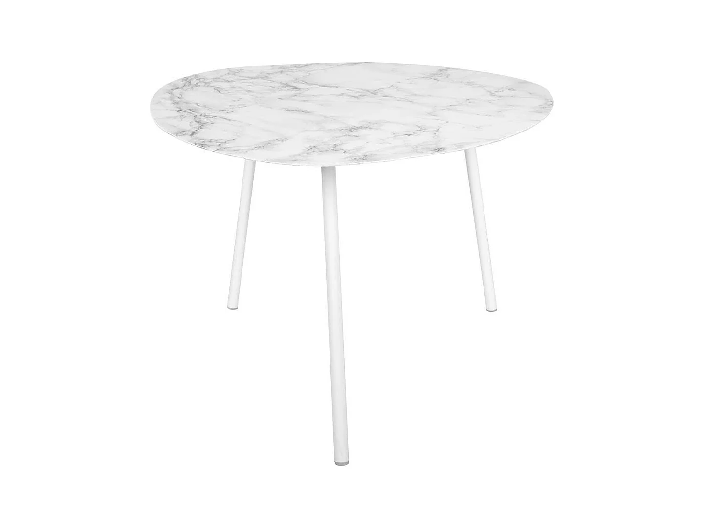 Table basse en métal imitation marbre Ovoid 58 x 51 cm