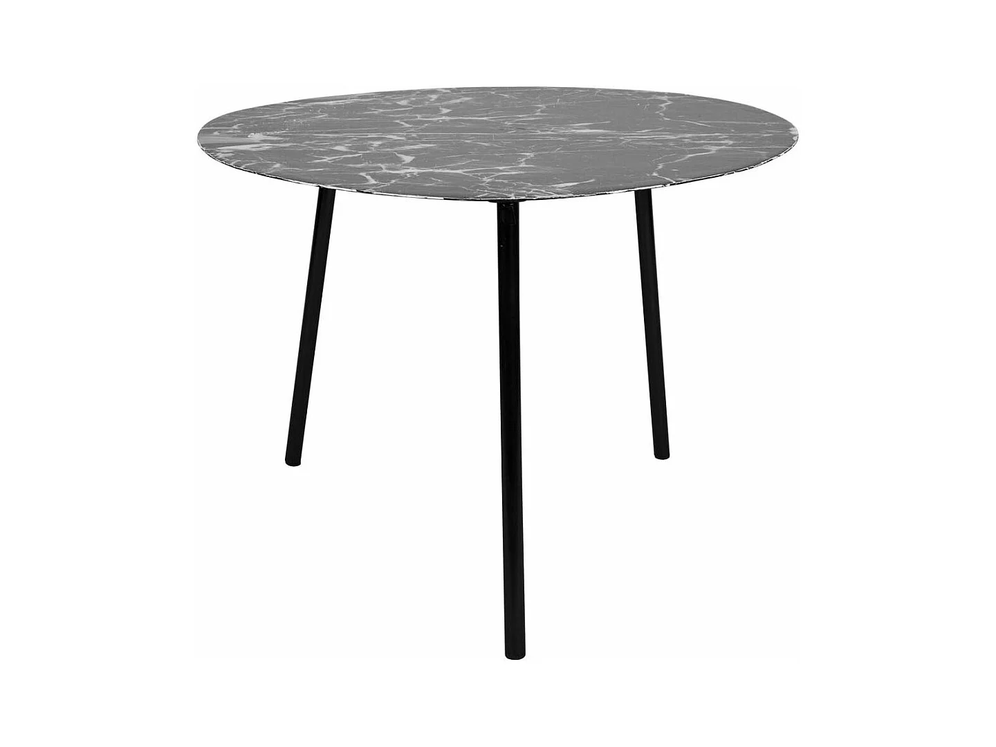 Table basse en métal imitation marbre Ovoid 58 x 51 cm