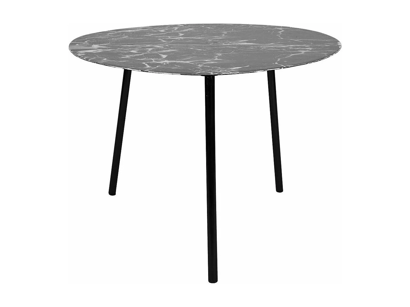 Table basse en métal imitation marbre Ovoid 58 x 51 cm