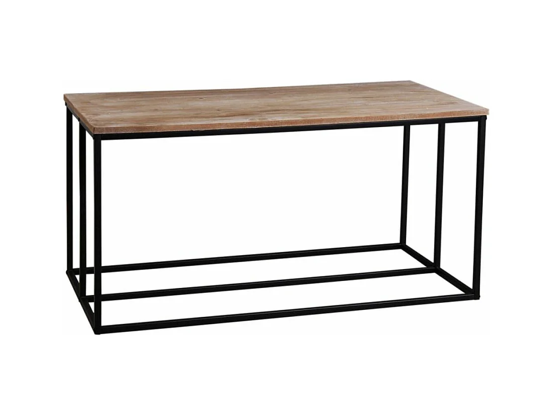 Table basse porte bûches en bois et métal Rondo