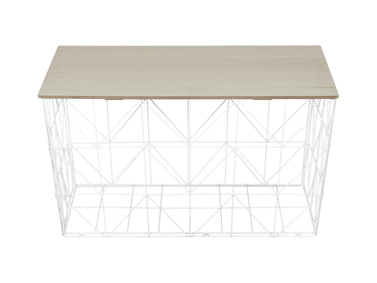 Table Pliable Filaire Blanc Blanc, Marron