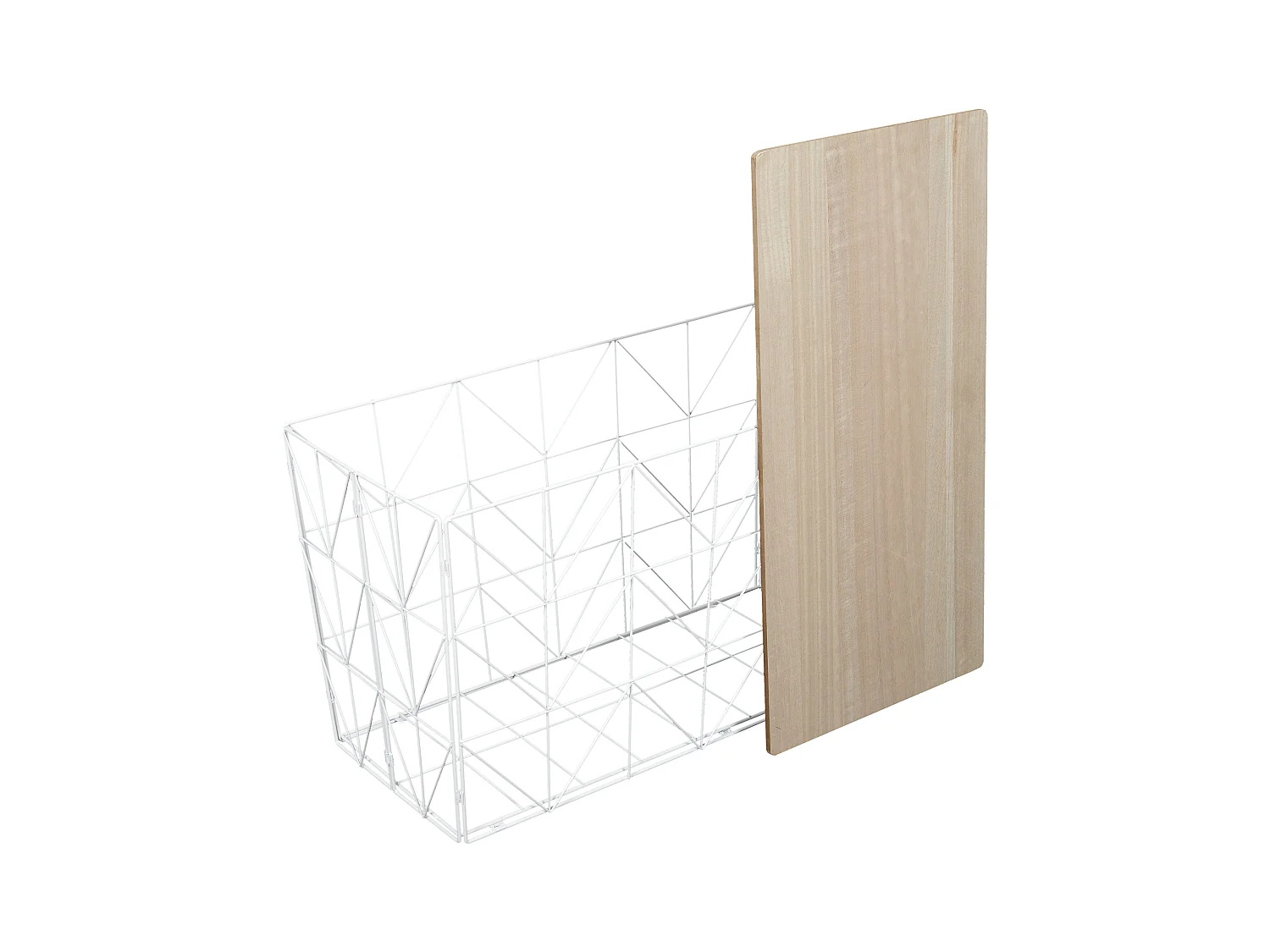 Table Pliable Filaire Blanc Blanc, Marron