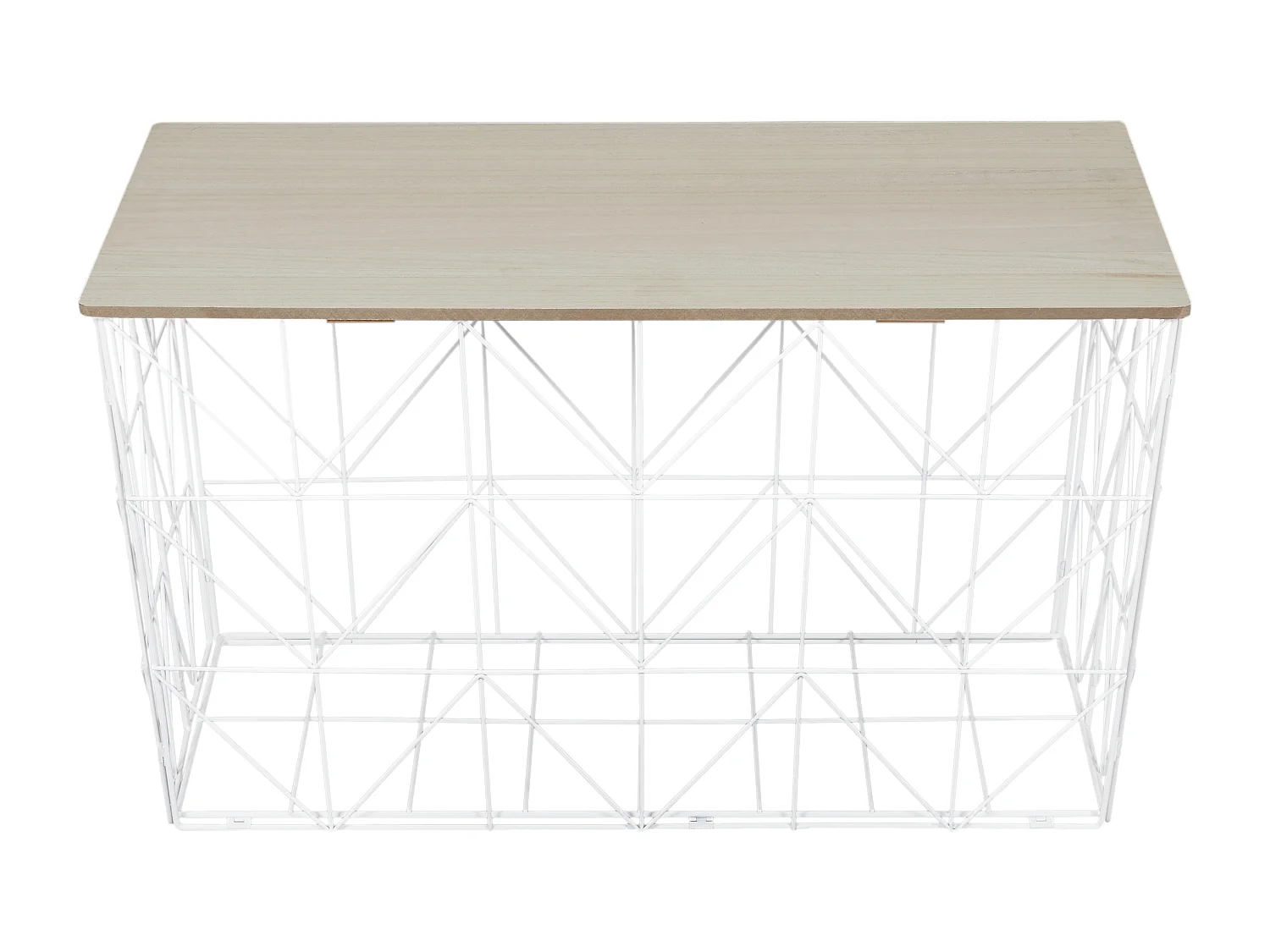 Table Pliable Filaire Blanc Blanc, Marron