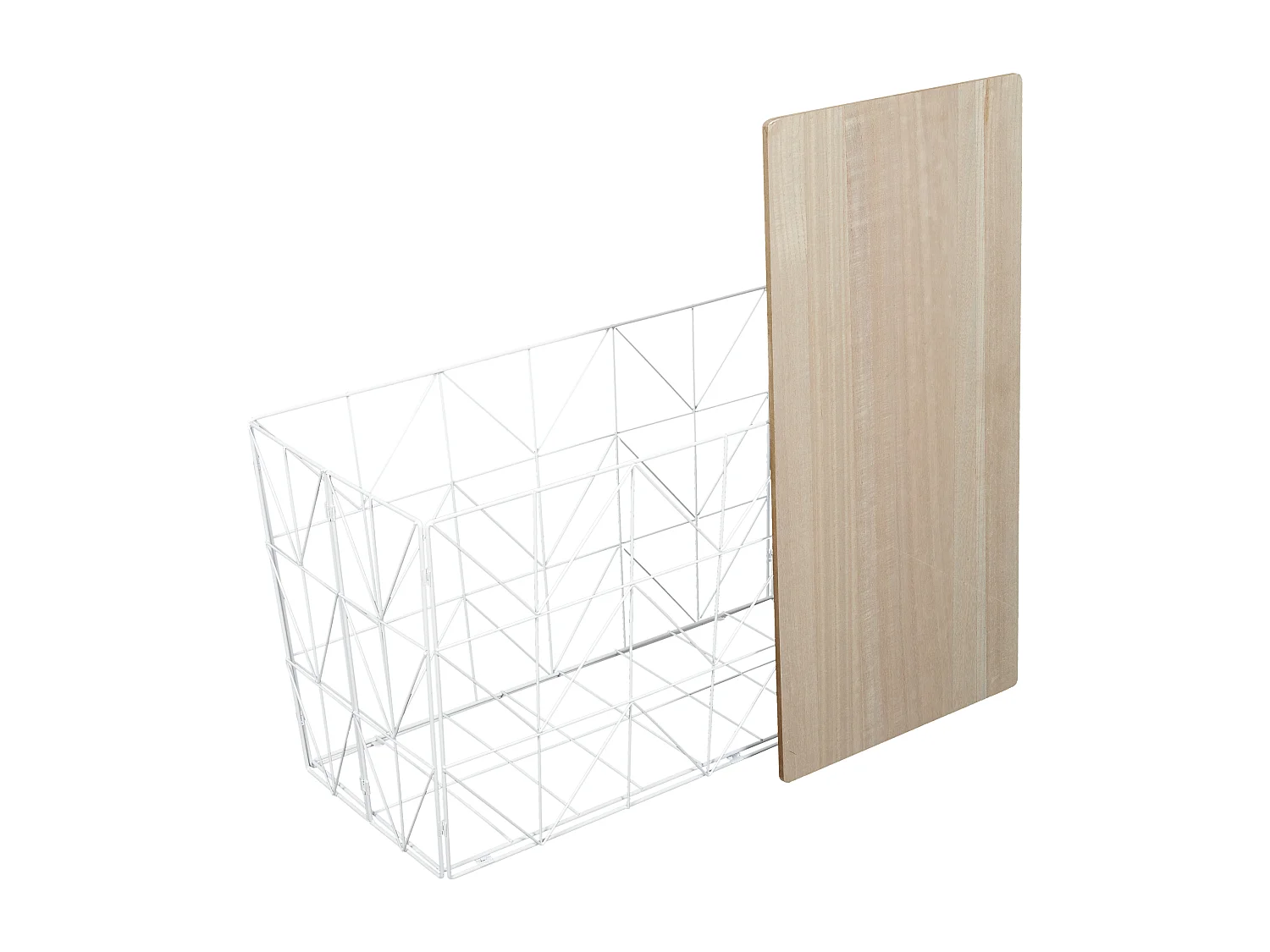 Table Pliable Filaire Blanc Blanc, Marron