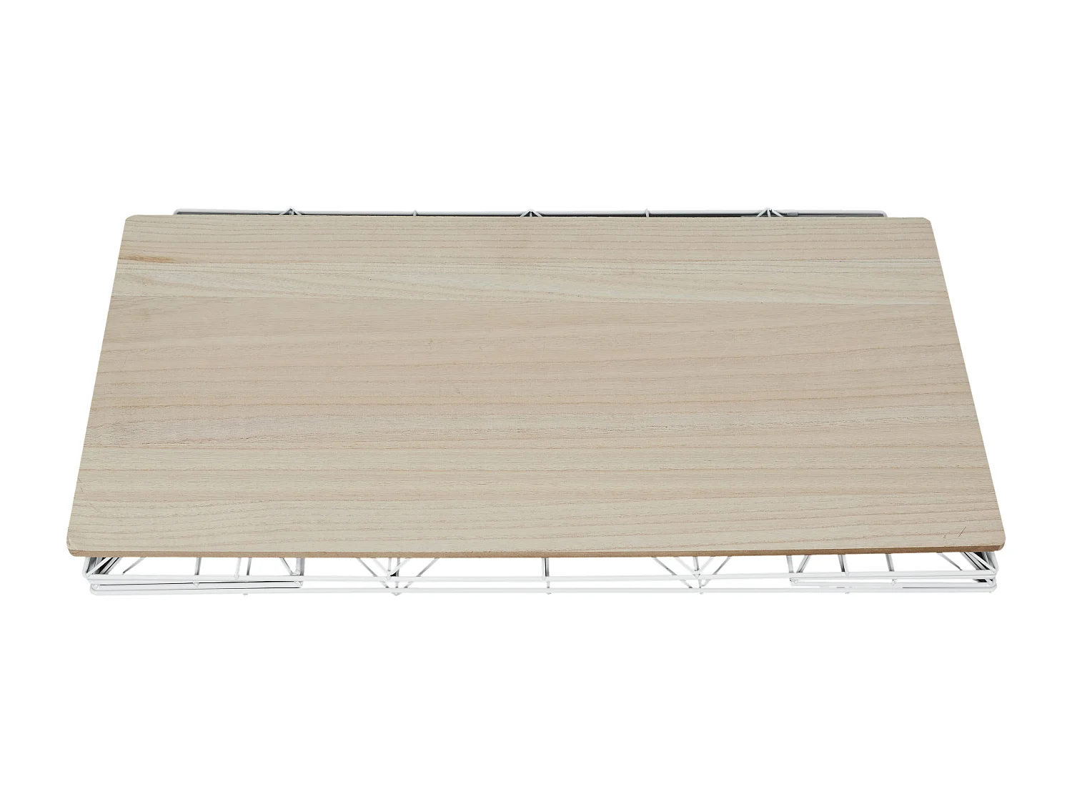 Table Pliable Filaire Blanc Blanc, Marron