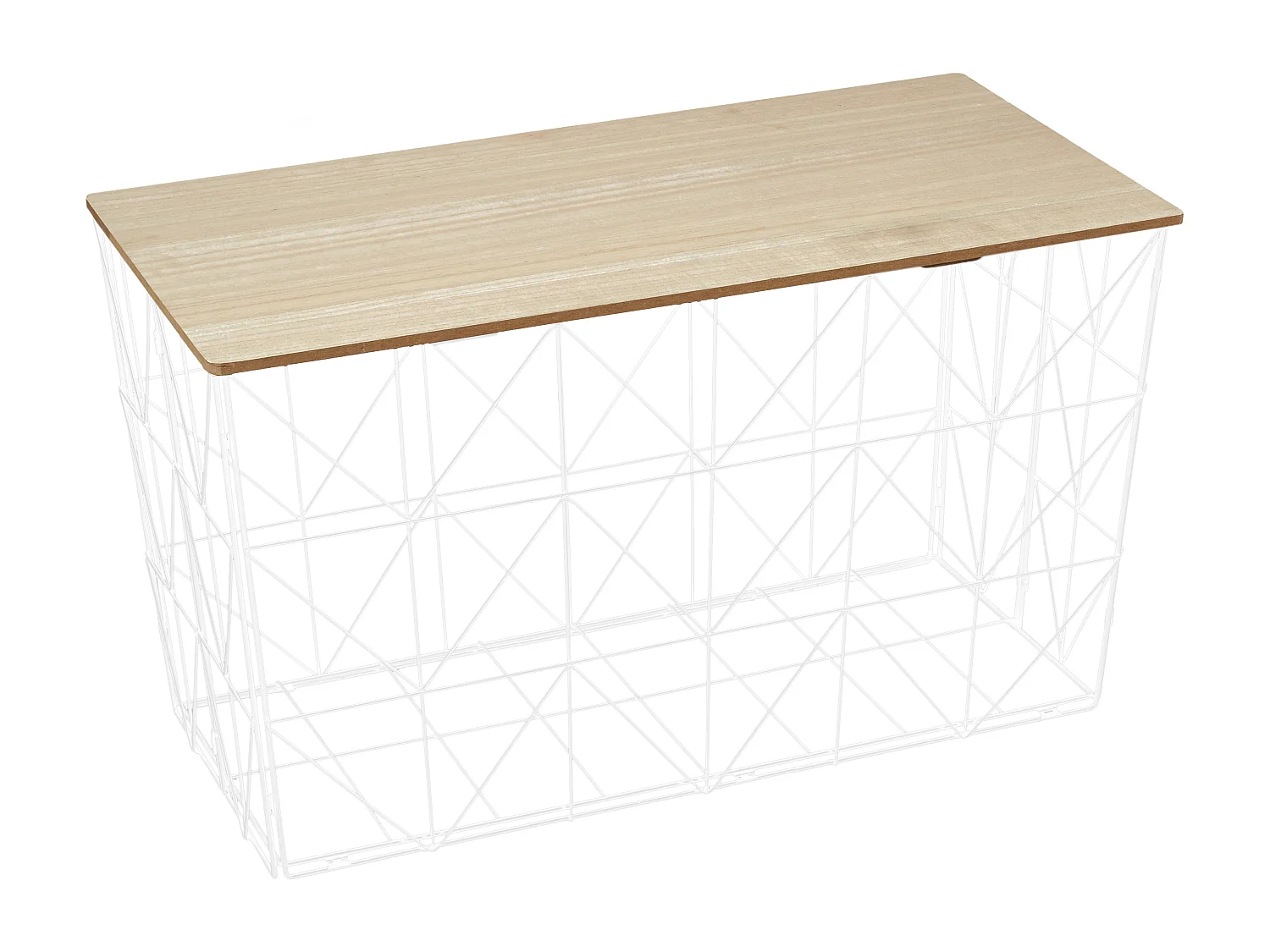 Table Pliable Filaire Blanc Blanc, Marron