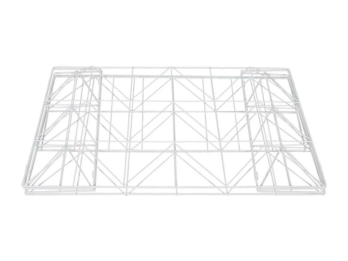 Table Pliable Filaire Blanc Blanc, Marron