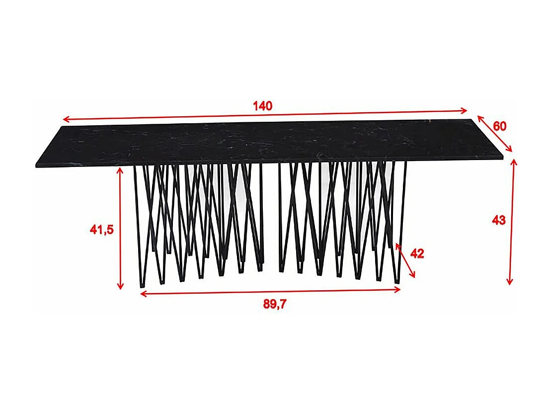 Table Basse Design "Stone" 140cm Noir