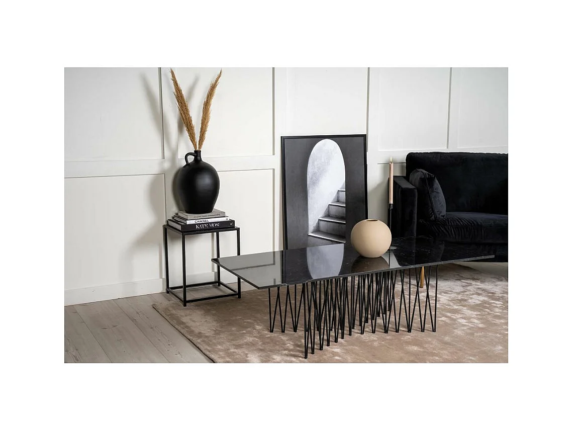 Table Basse Design "Stone" 140cm Noir