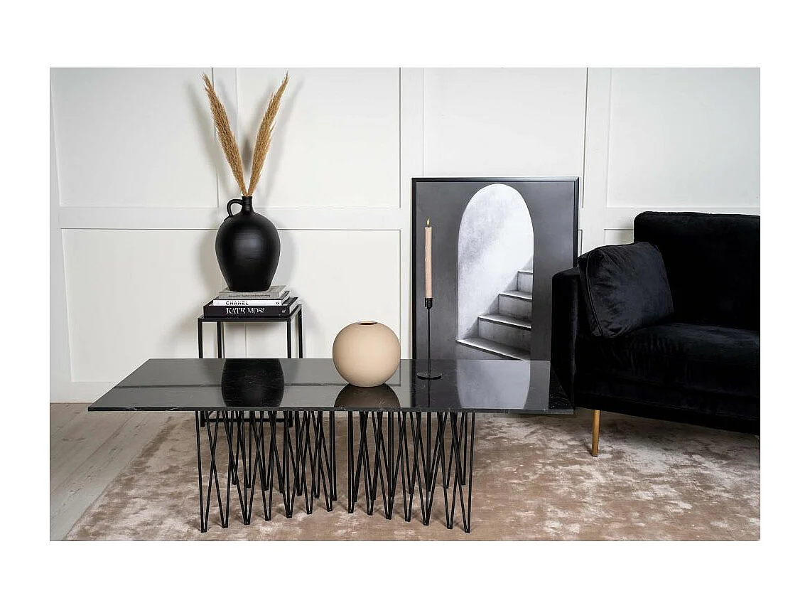 Table Basse Design "Stone" 140cm Noir