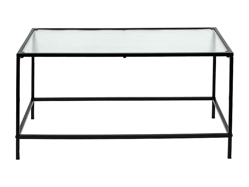 Table Basse Rosa Verre Texture Noir, Transparent