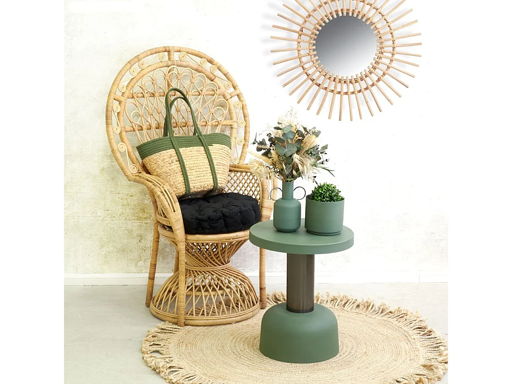 Table basse en métal kaki