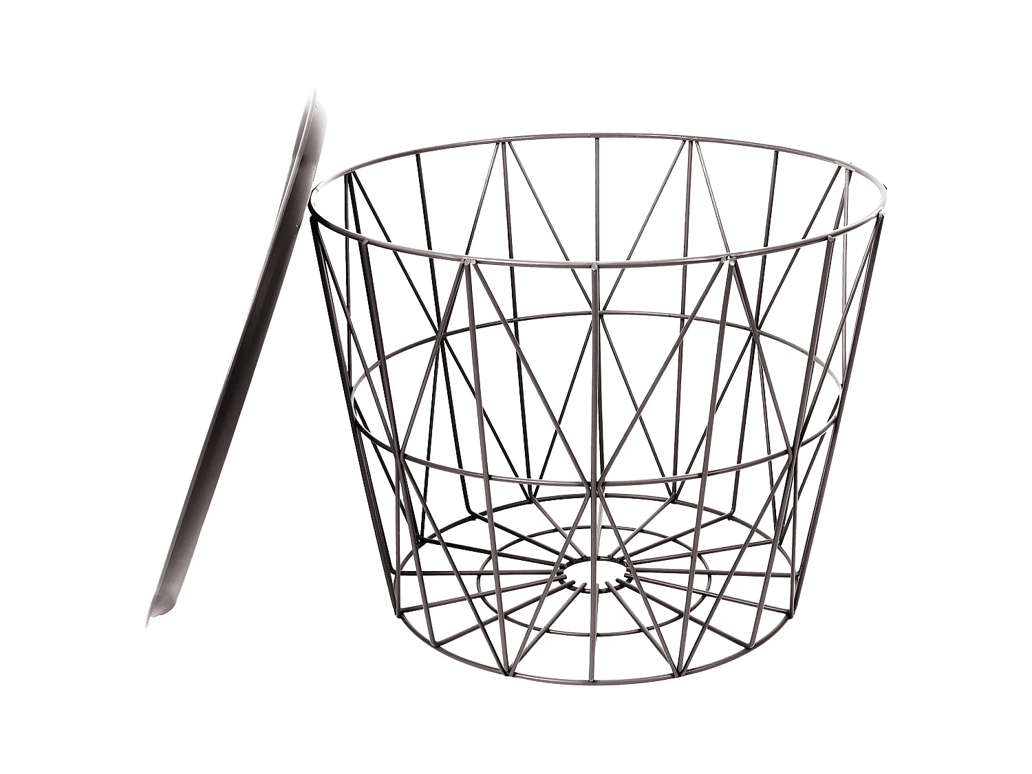 Table Filaire Metal Taupe Diametre 50cm