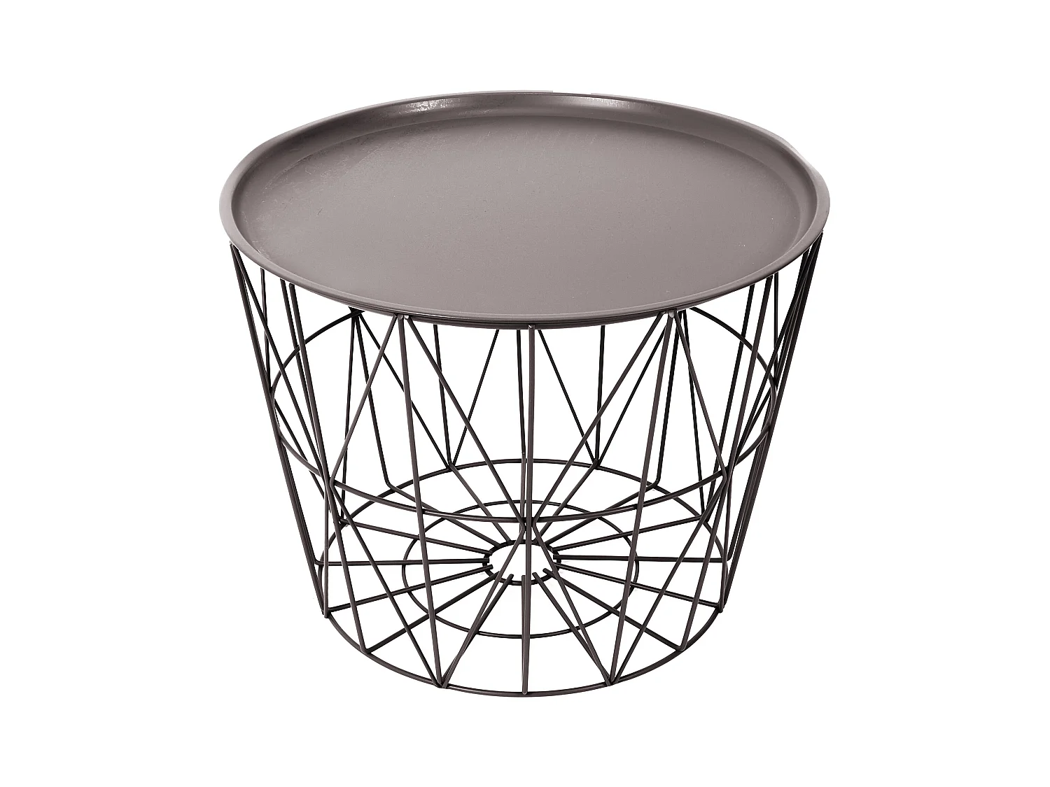 Table Filaire Metal Taupe Diametre 50cm