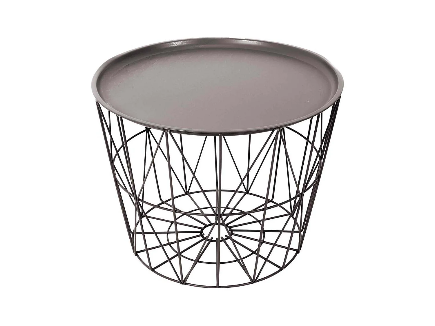 Table Filaire Metal Taupe Diametre 50cm