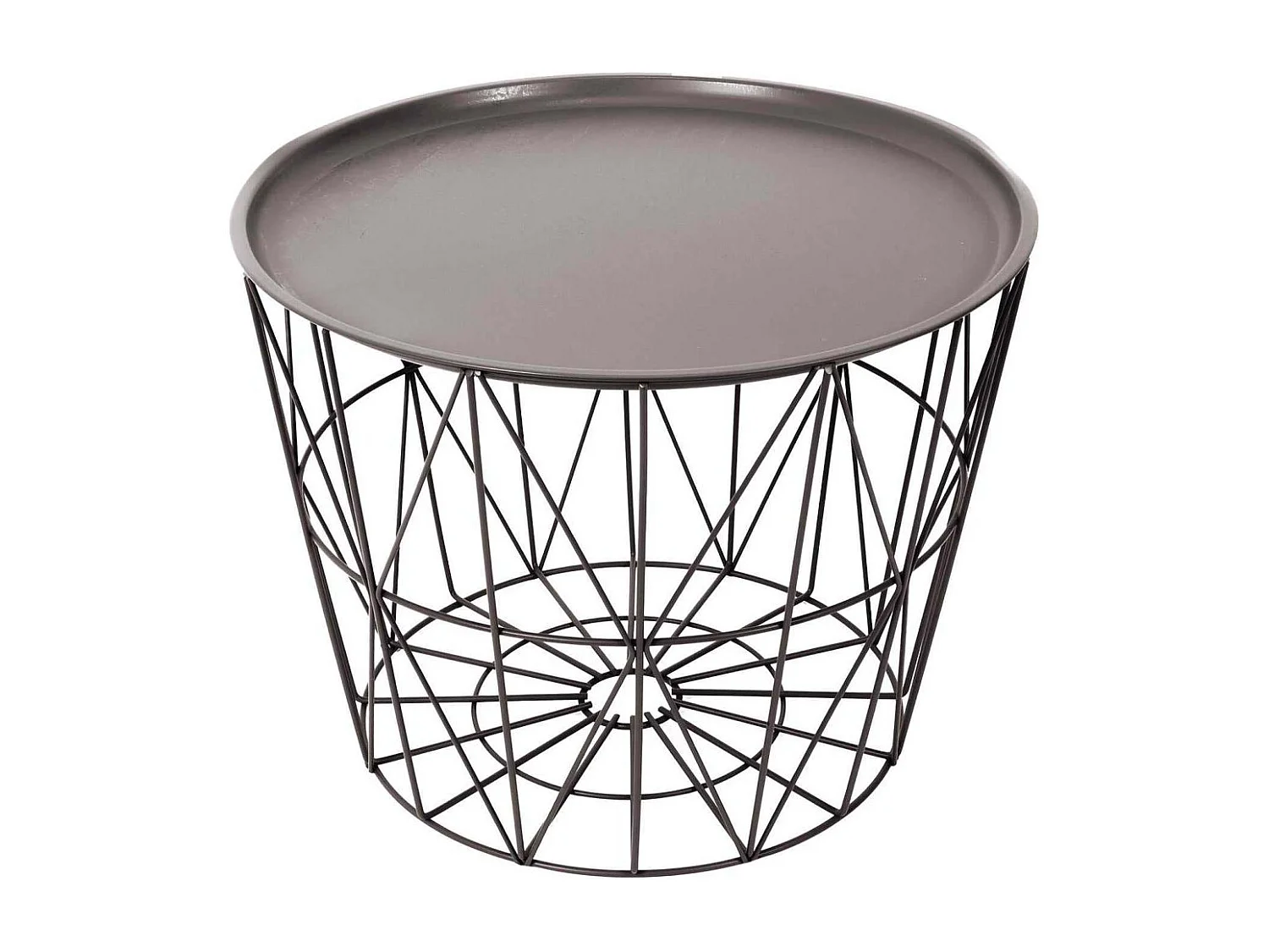 Table Filaire Metal Taupe Diametre 50cm