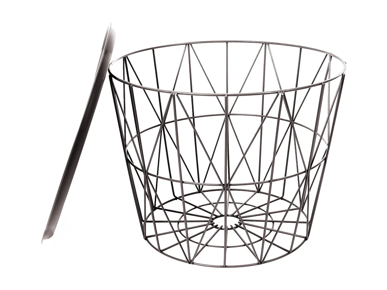 Table Filaire Metal Taupe Diametre 50cm