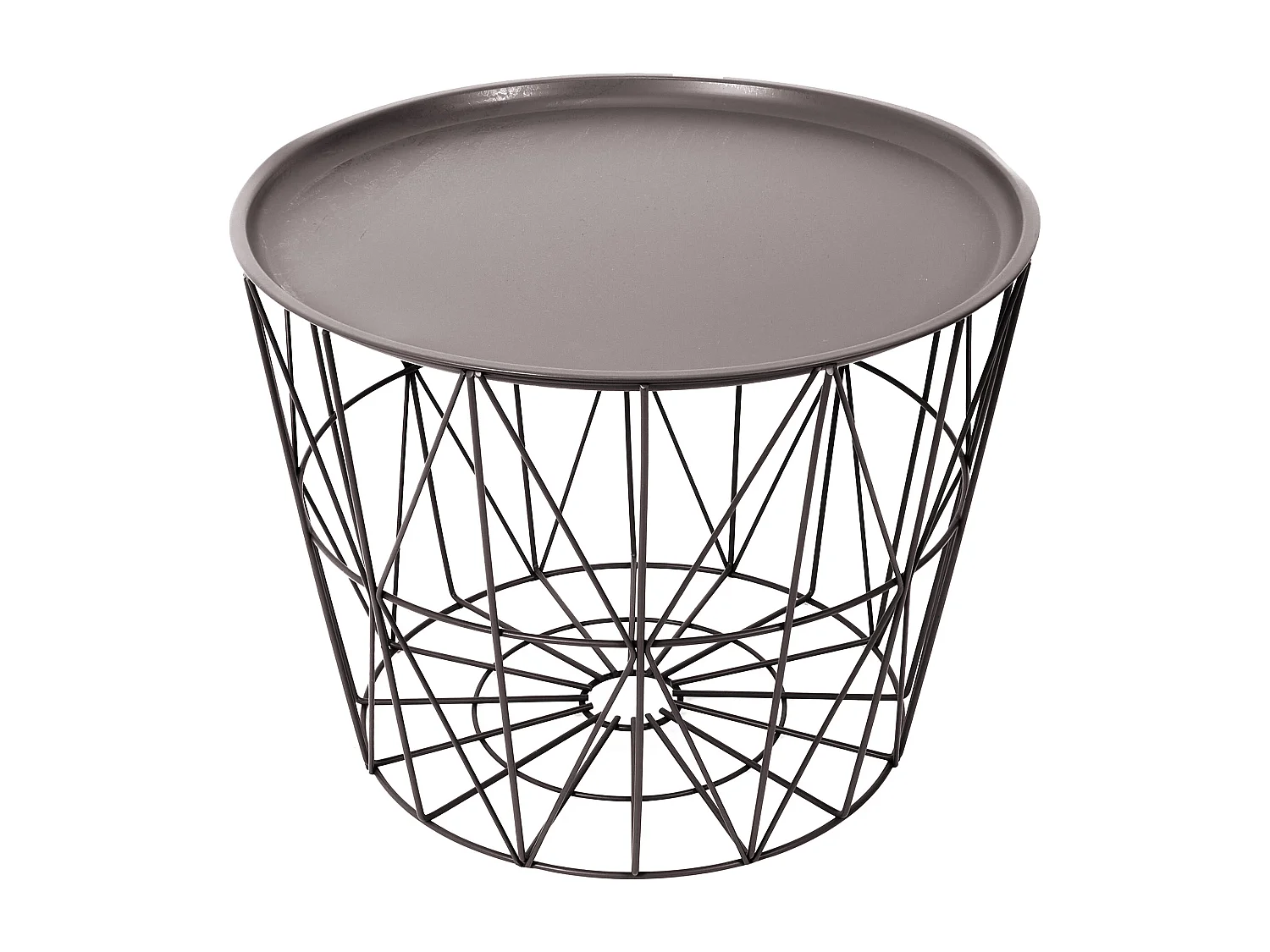 Table Filaire Metal Taupe Diametre 50cm