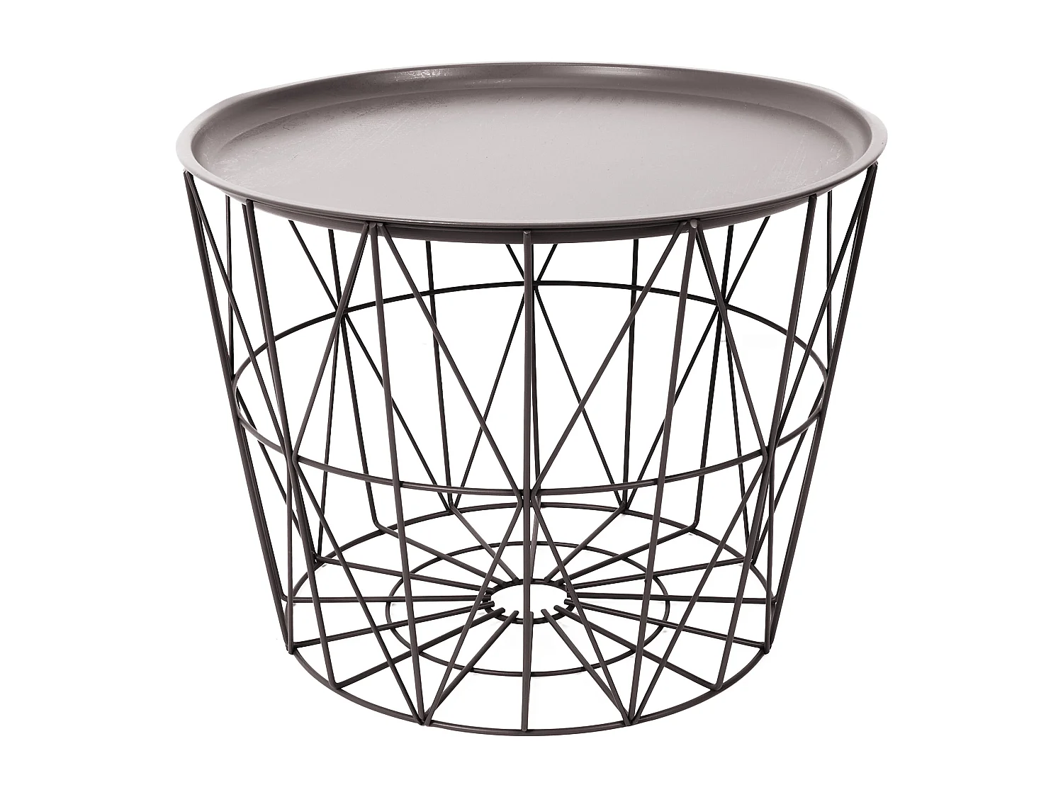 Table Filaire Metal Taupe Diametre 50cm