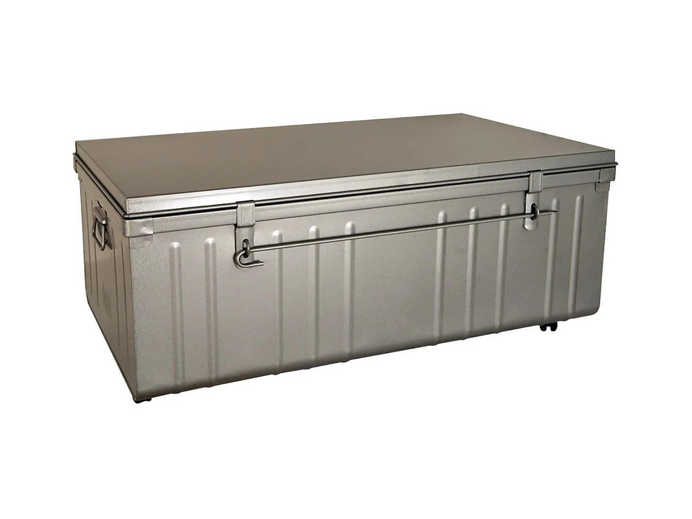Table basse en acier sur roulettes Habitat 90 cm