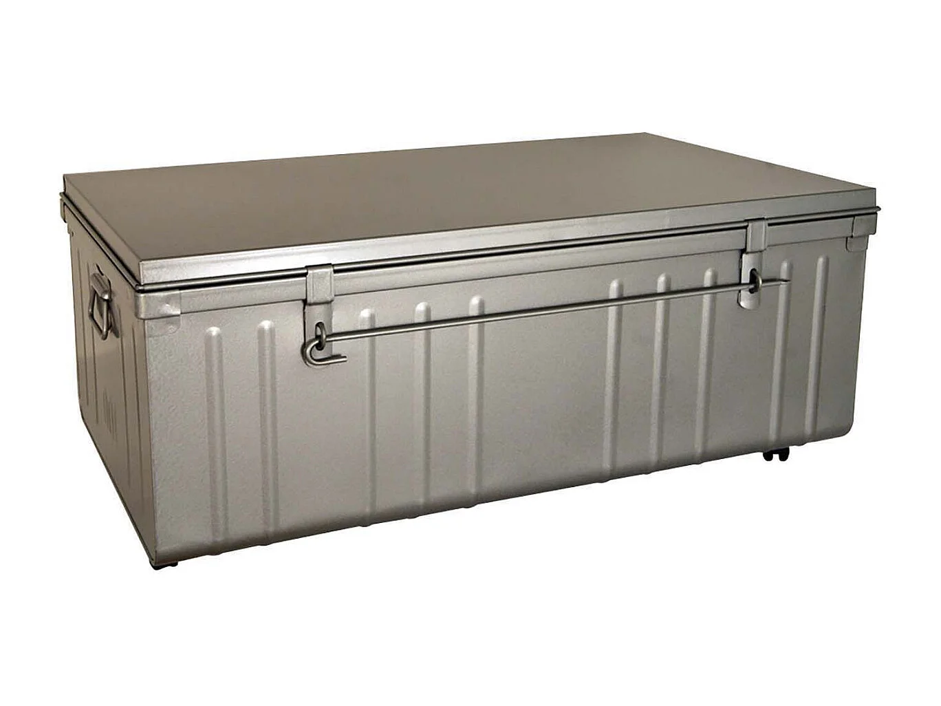 Table basse en acier sur roulettes Habitat 90 cm