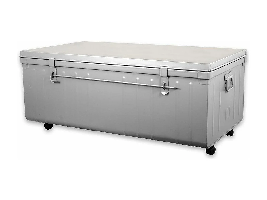 Table basse en acier sur roulettes Habitat 90 cm