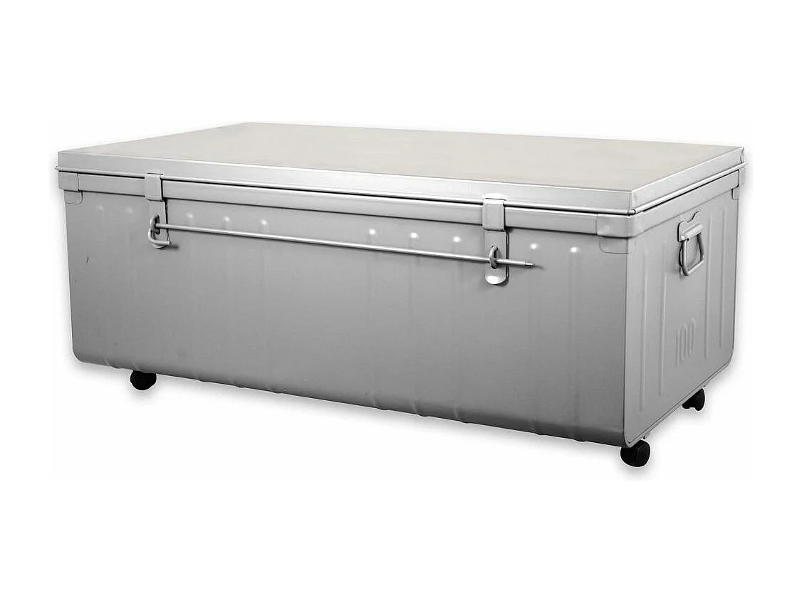 Table basse en acier sur roulettes Habitat 90 cm